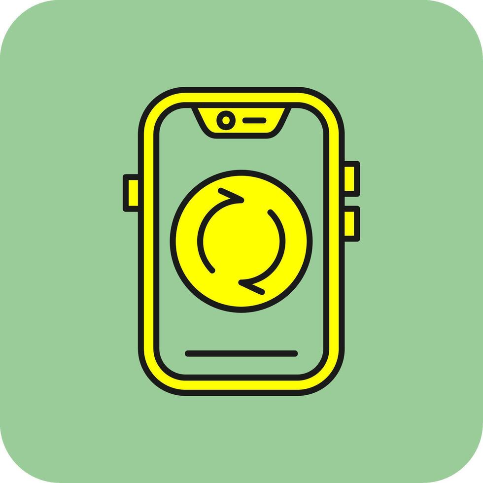 Recycle Filled Yellow Icon vector