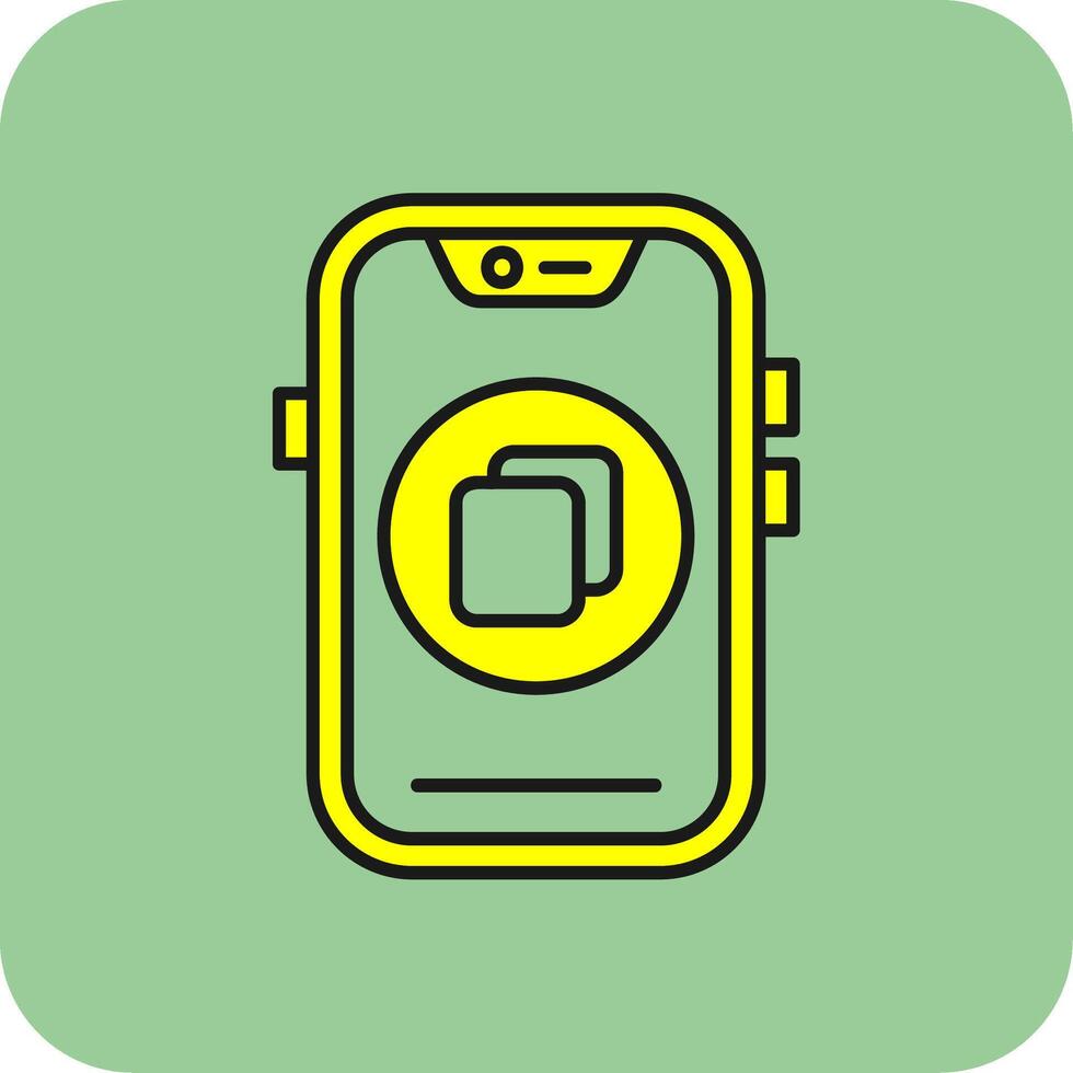 Copy Filled Yellow Icon vector