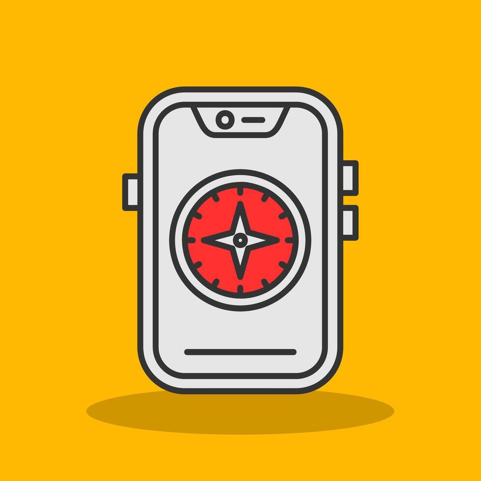 Compass Filled Shadow Icon vector