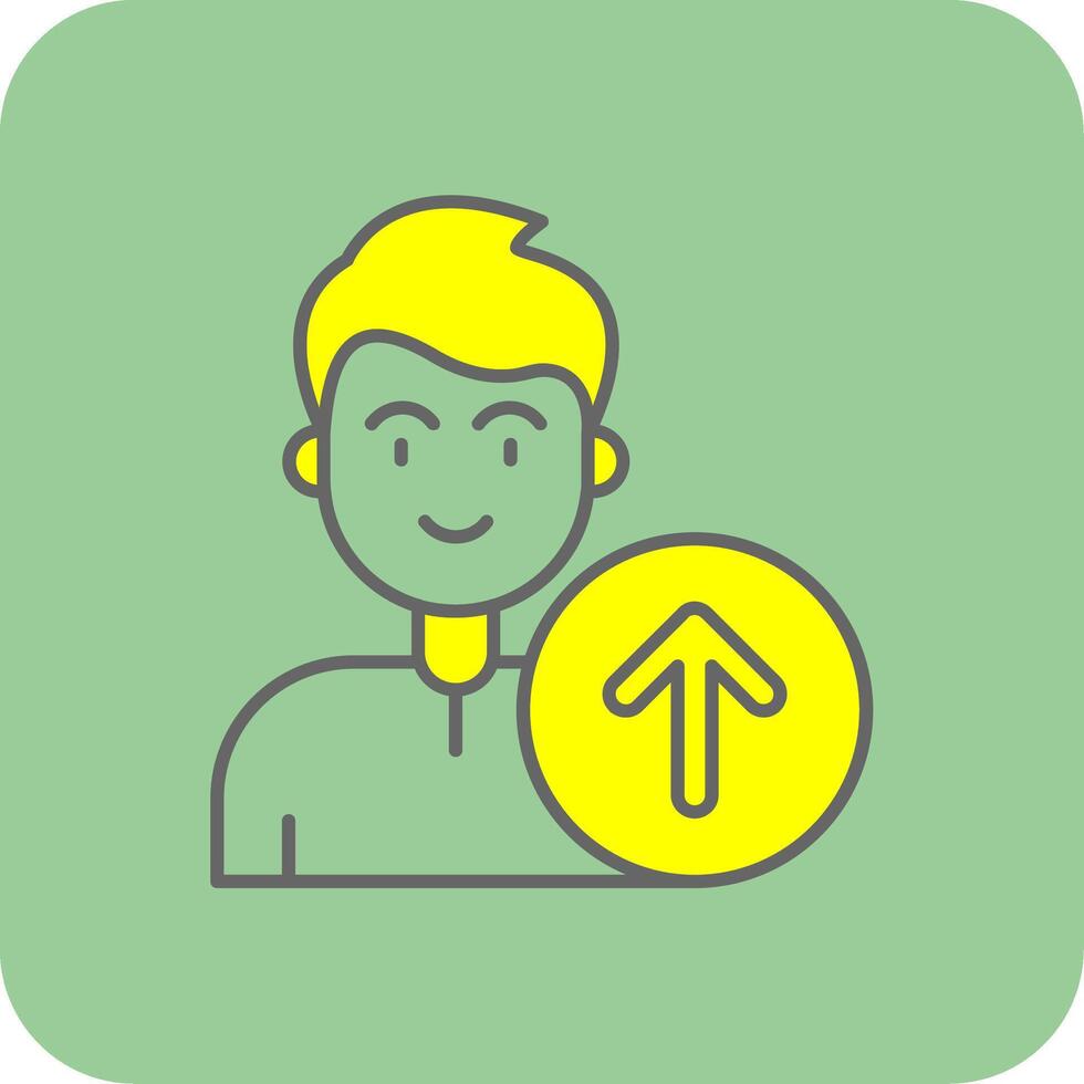 Up Filled Yellow Icon vector