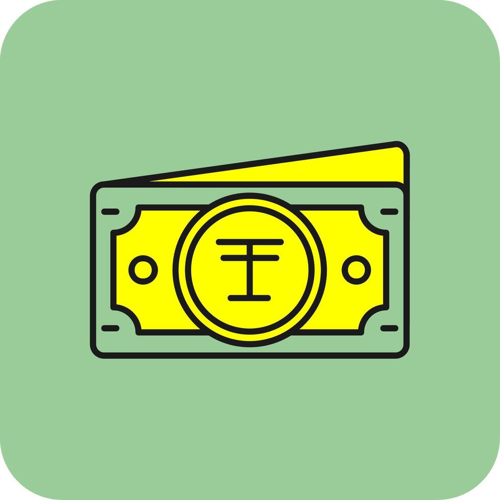 Tenge Filled Yellow Icon vector