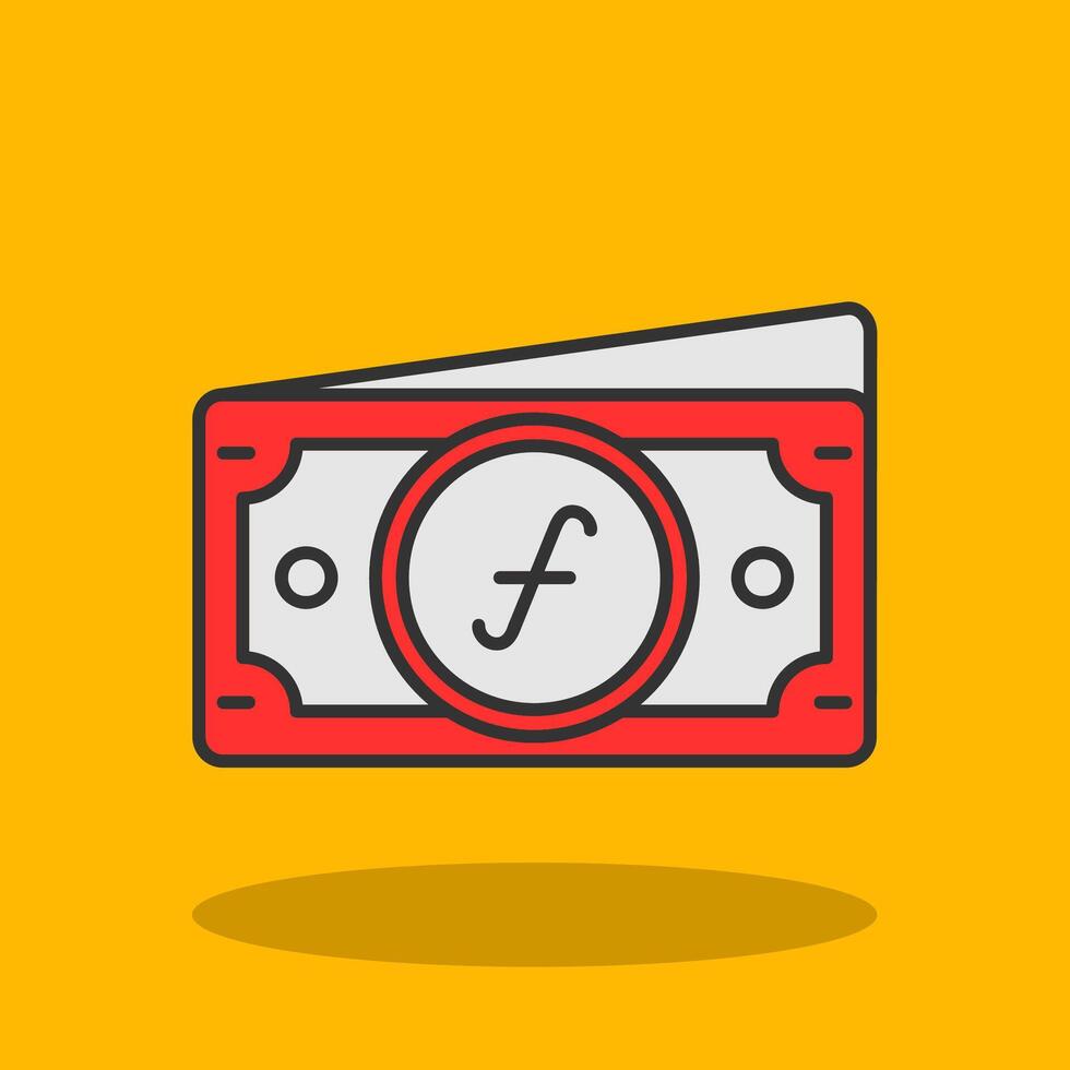 Guilder Filled Shadow Icon vector
