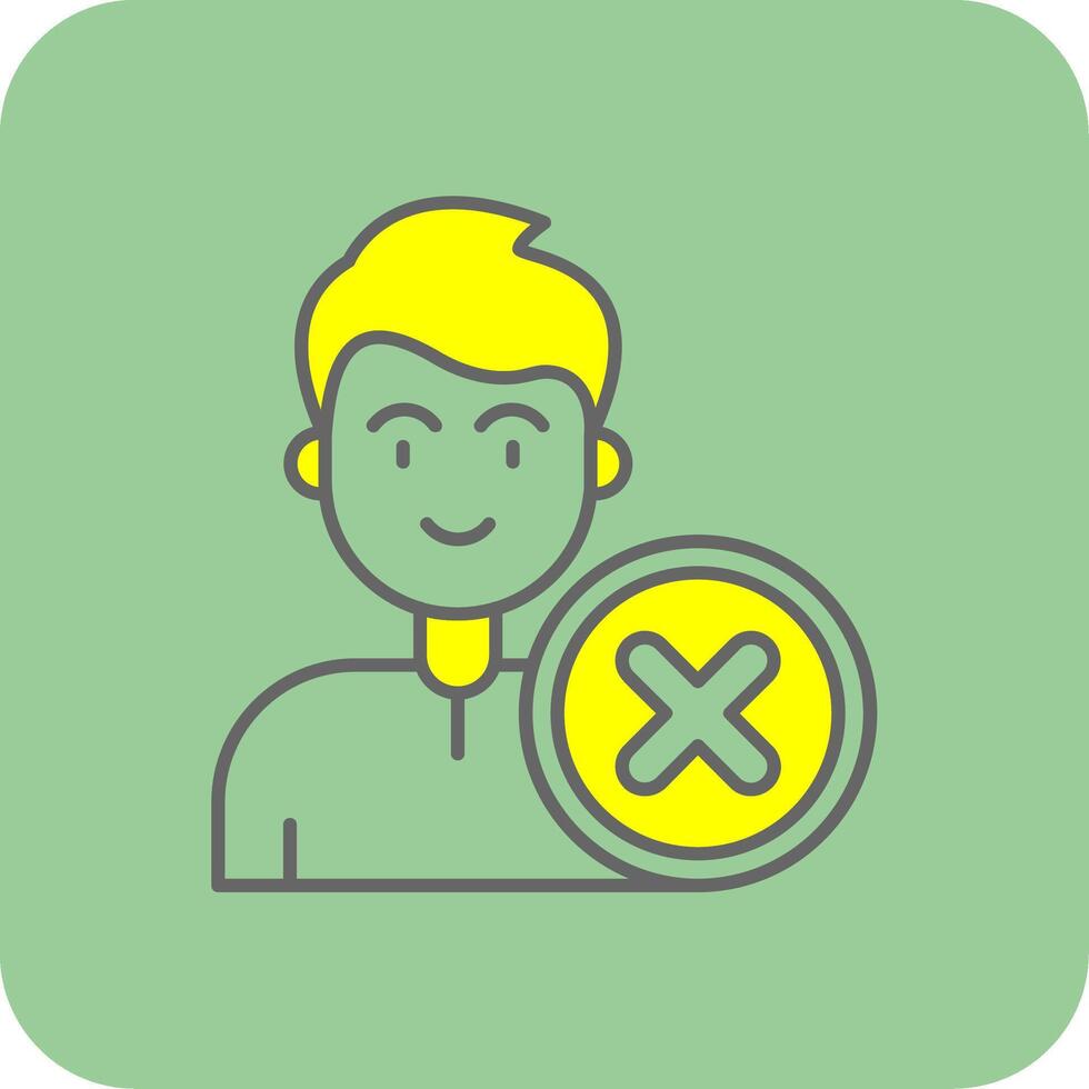 Cancel Filled Yellow Icon vector