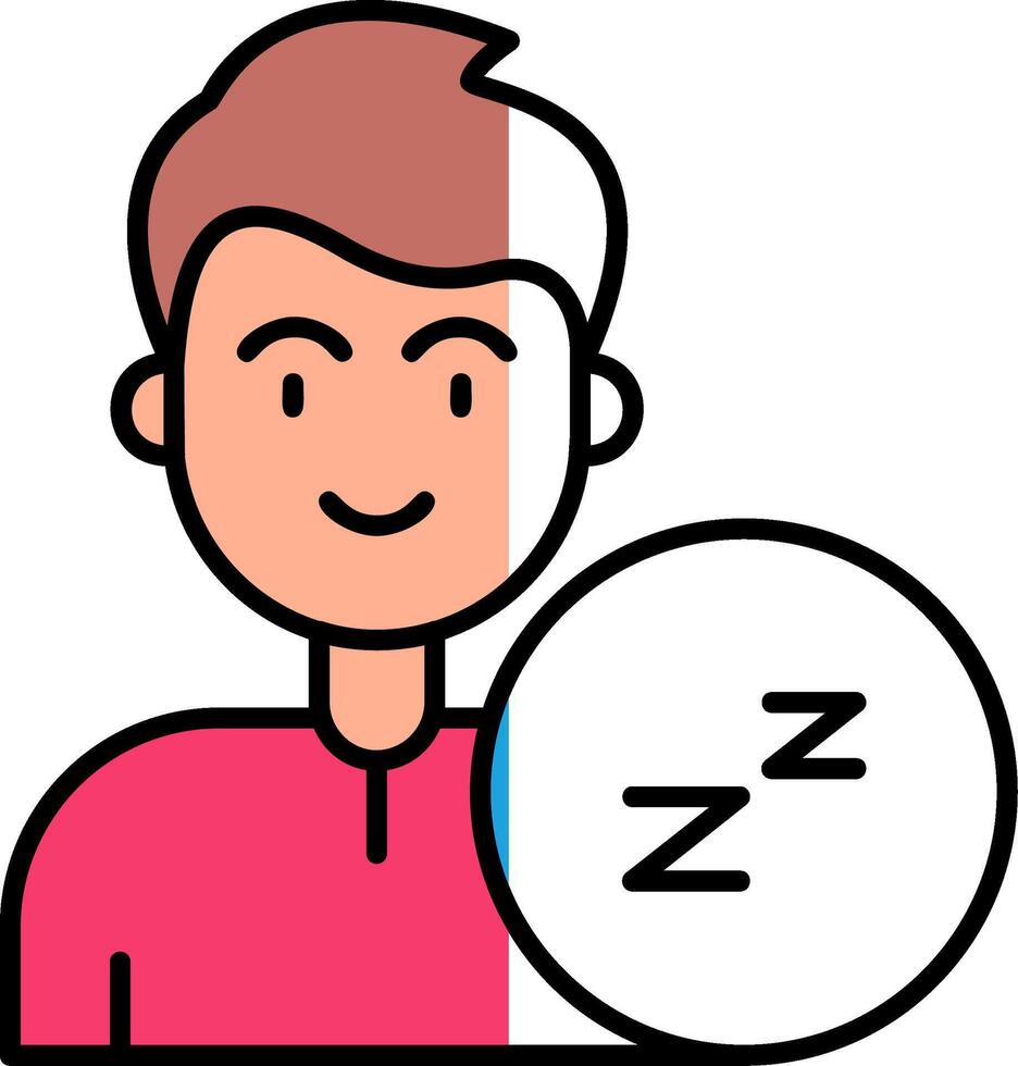 dormir lleno medio cortar icono vector