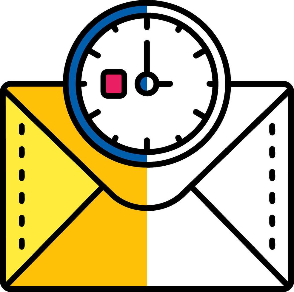 Clock Filled Half Cut Icon vector