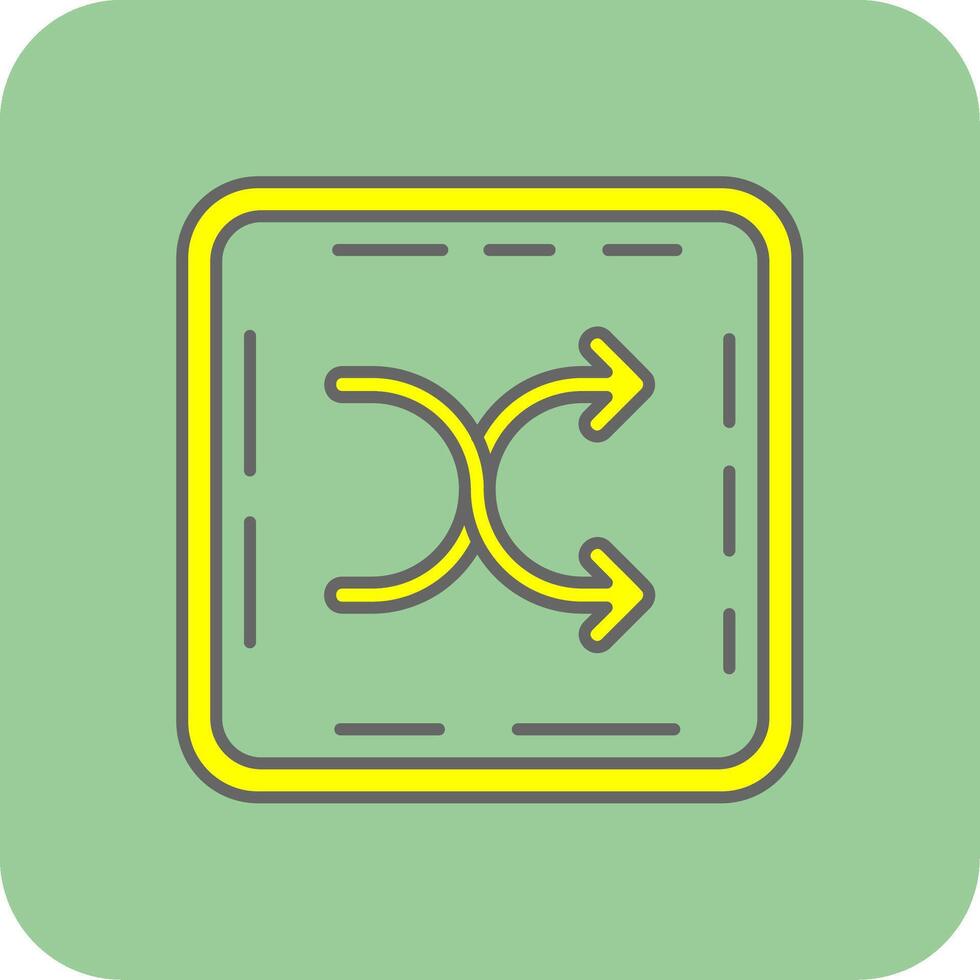 Shuffle Filled Yellow Icon vector