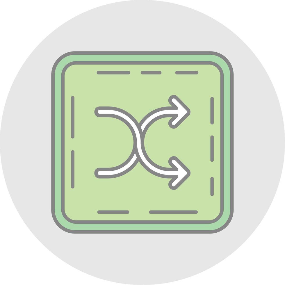 Shuffle Line Filled Light Circle Icon vector