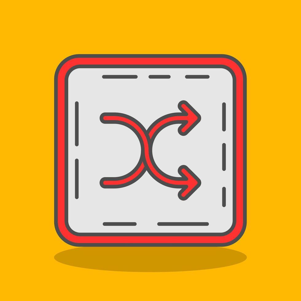 Shuffle Filled Shadow Icon vector
