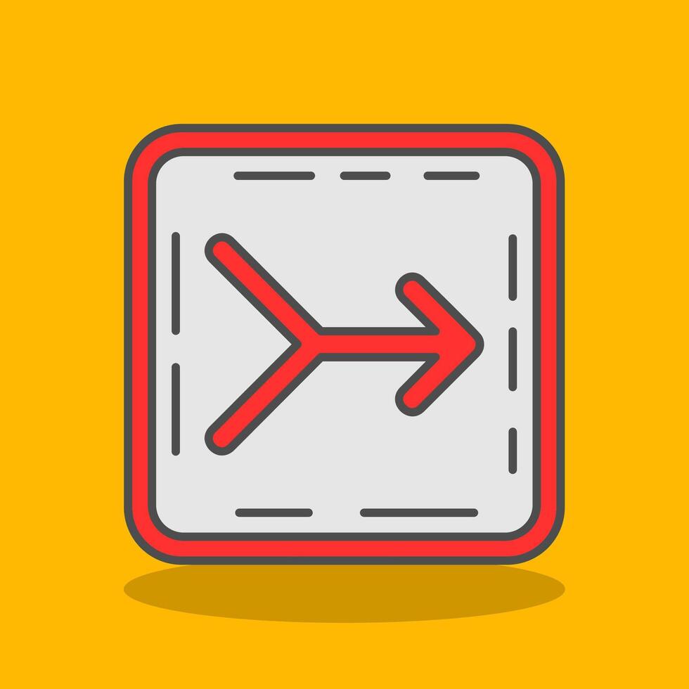 Merge Filled Shadow Icon vector