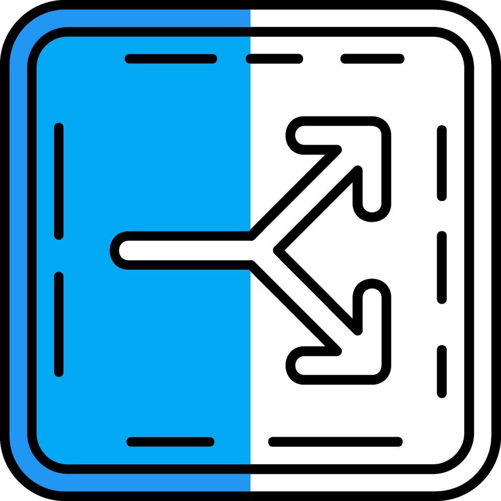 Split Filled Half Cut Icon vector