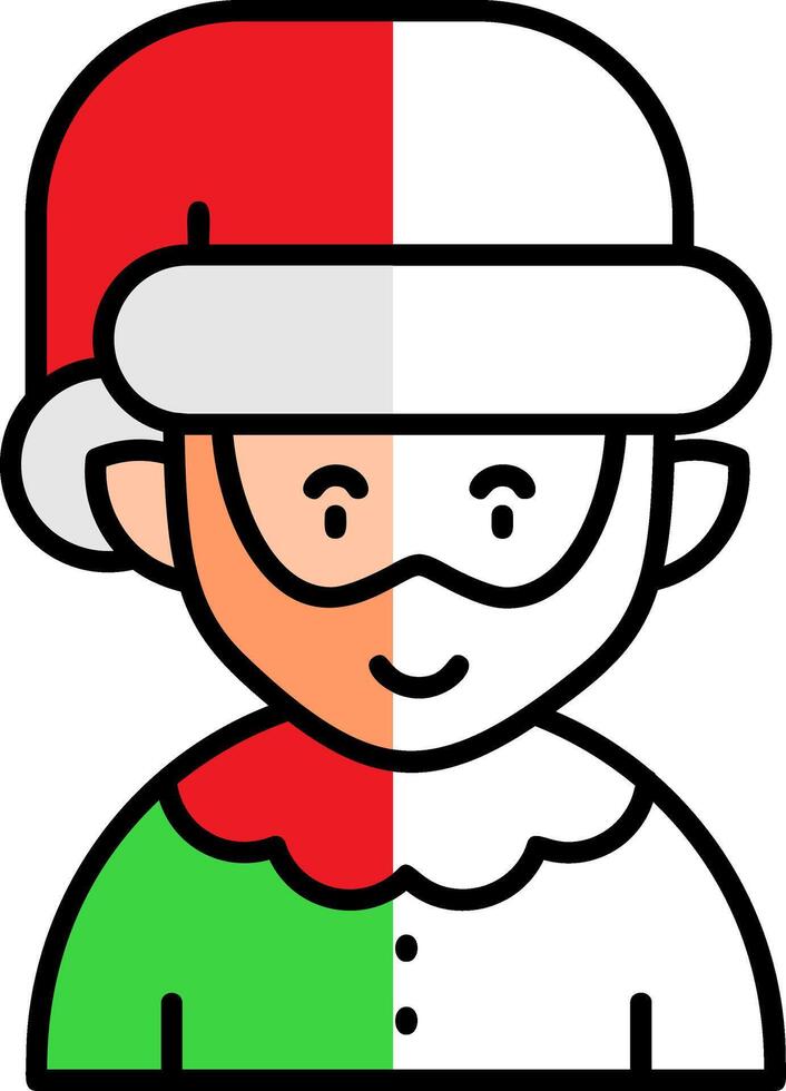 elfie lleno medio cortar icono vector