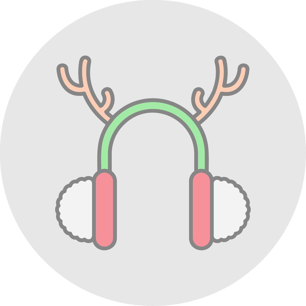 Earmuffs Line Filled Light Circle Icon vector