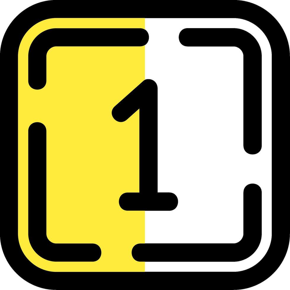 One Filled Half Cut Icon vector