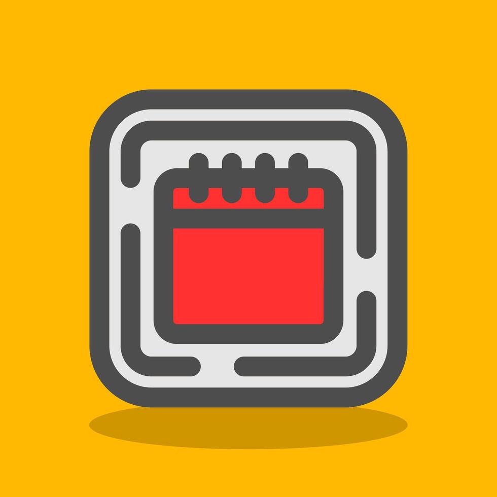 Calendar Filled Shadow Icon vector