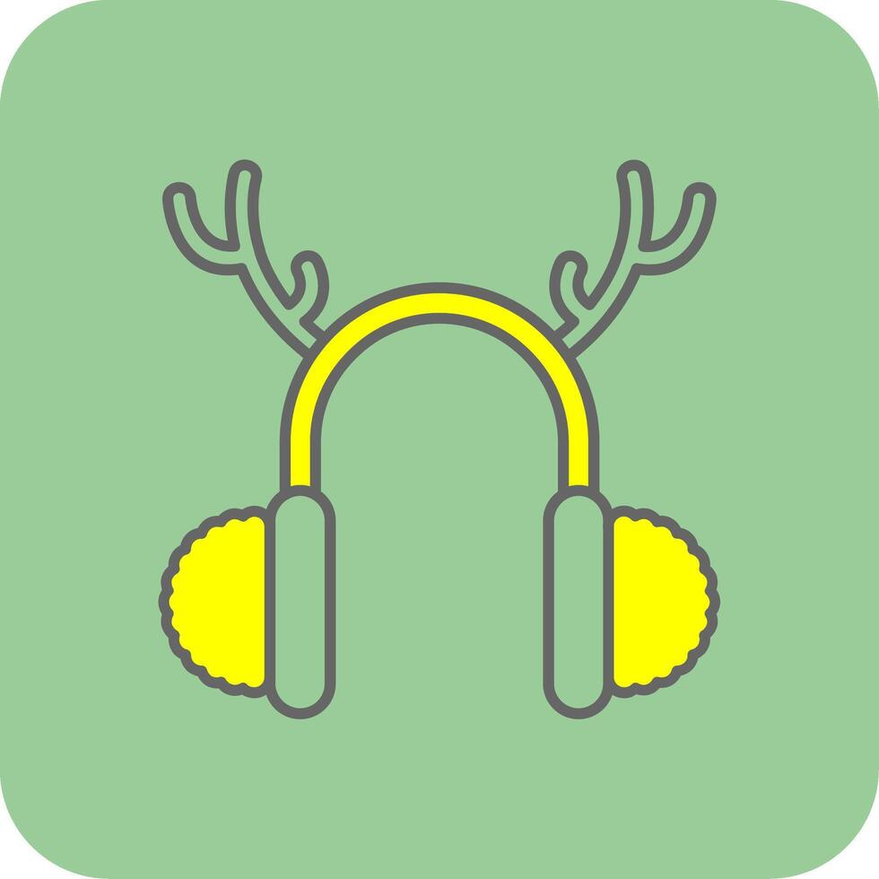 orejeras lleno amarillo icono vector