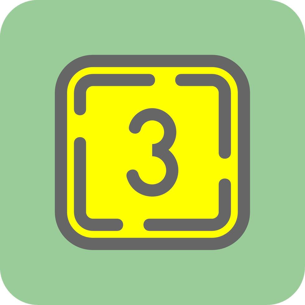 Three Filled Yellow Icon vector