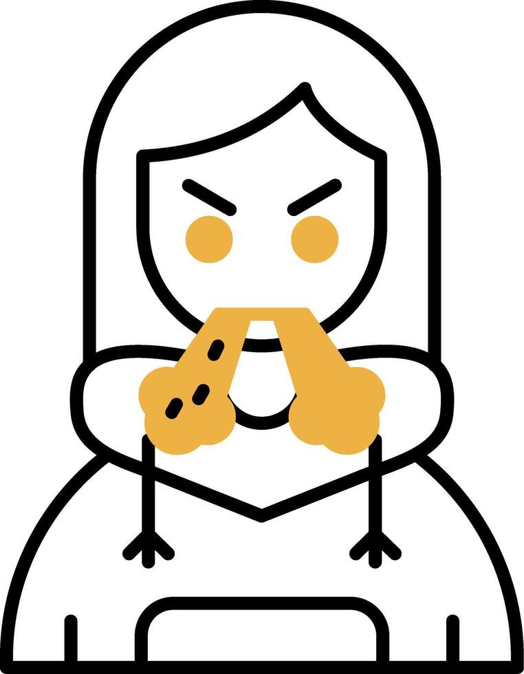 Angry Skined Filled Icon vector