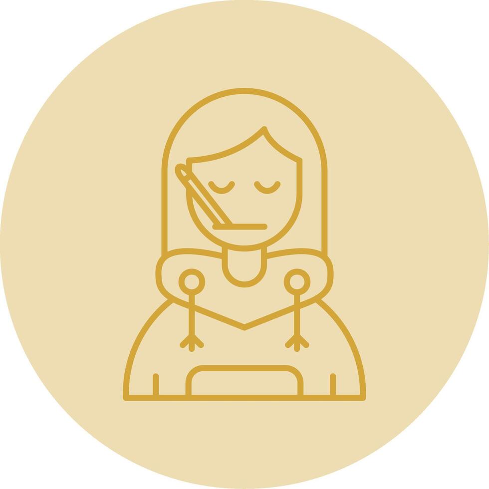 Sick Line Yellow Circle Icon vector