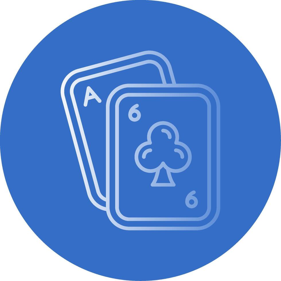 Poker Gradient Line Circle Icon vector