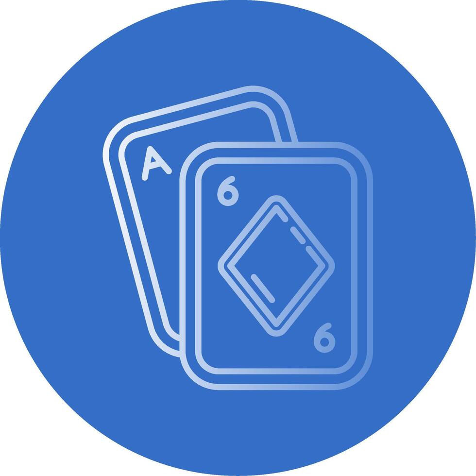 Poker Gradient Line Circle Icon vector