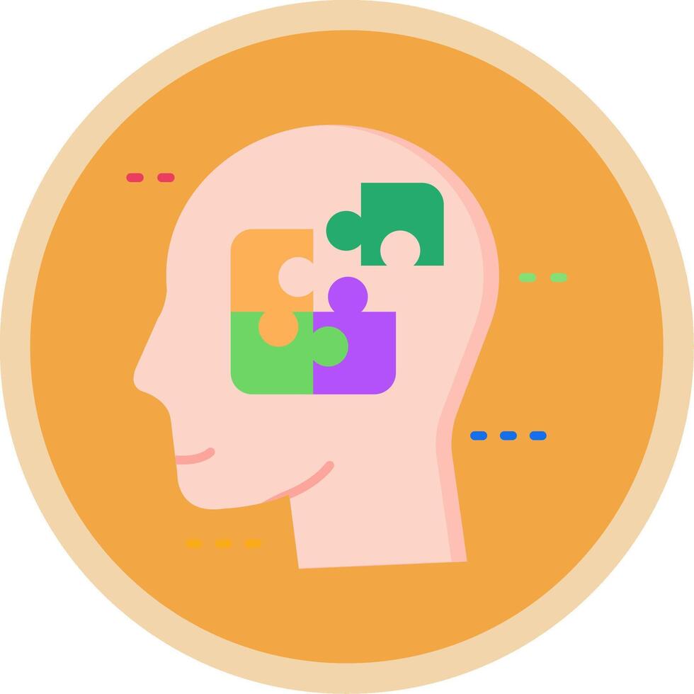 Confused Flat Multi Circle Icon vector