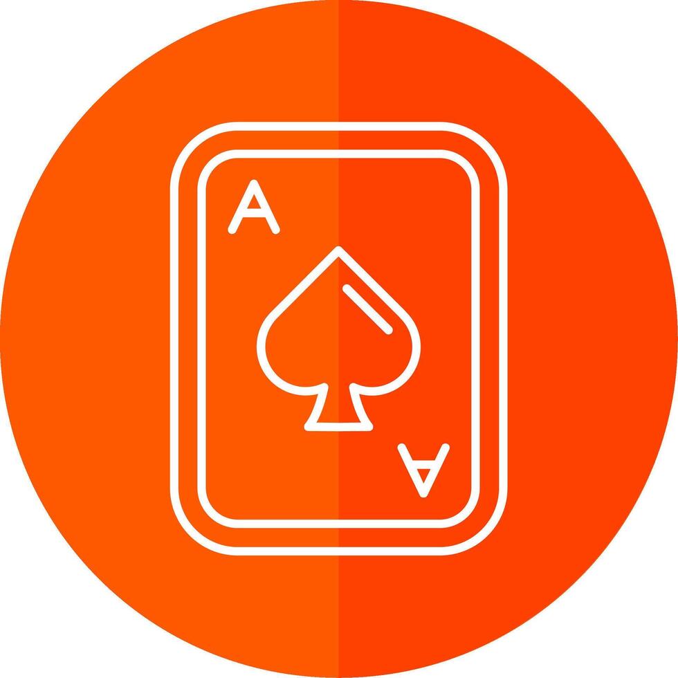 Spades Line Red Circle Icon vector