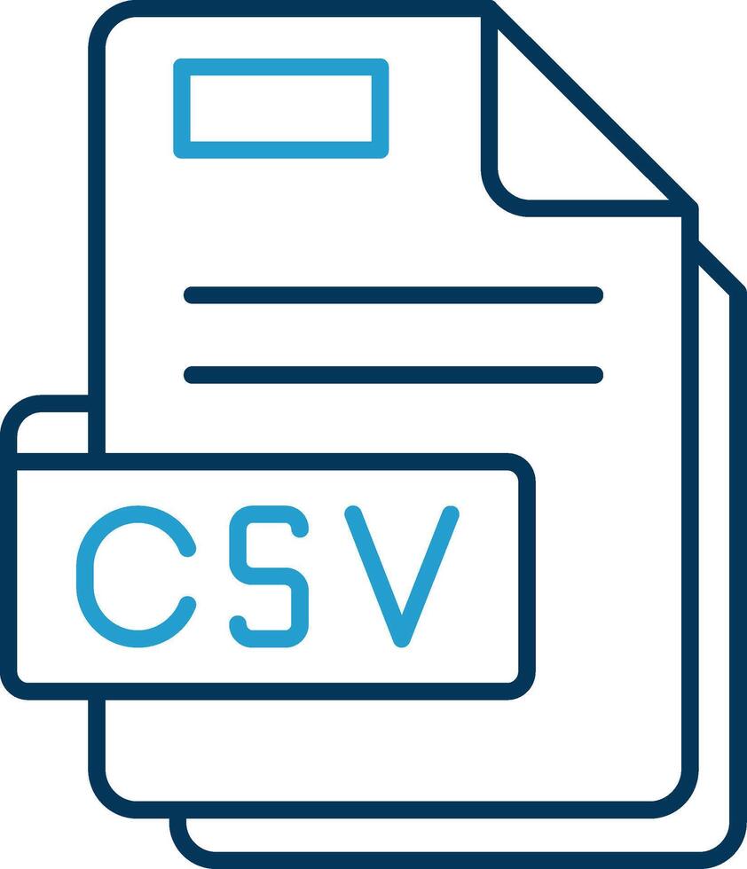 Csv Line Blue Two Color Icon vector