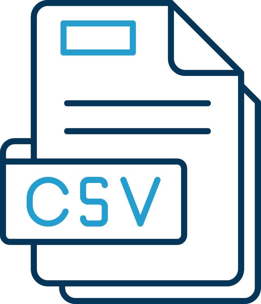 Csv Line Blue Two Color Icon vector