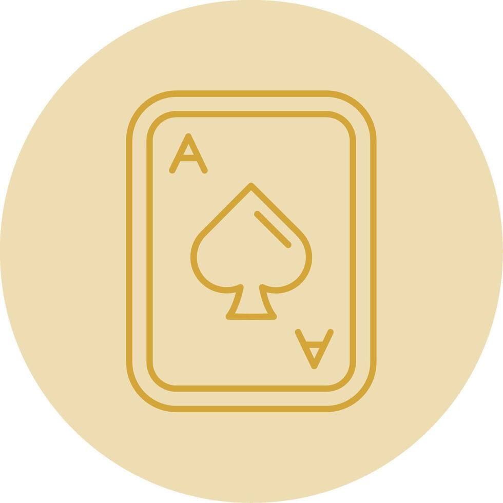 Spades Line Yellow Circle Icon vector