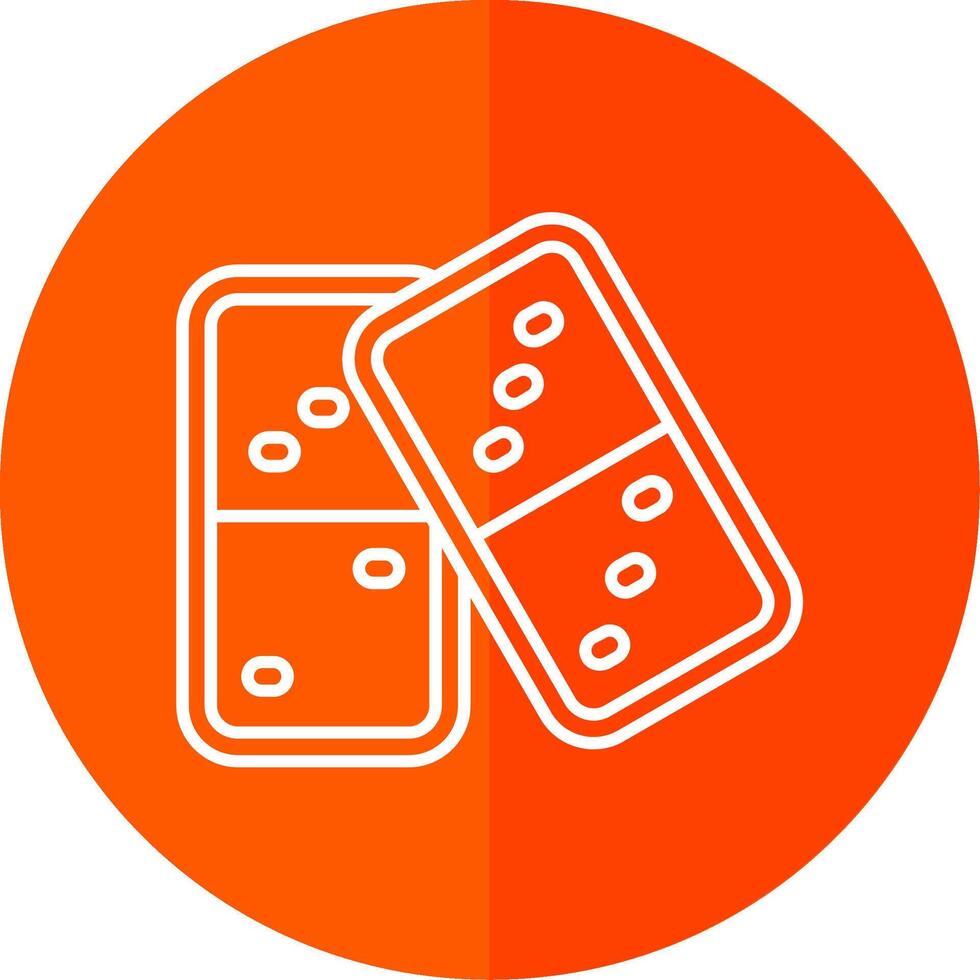 Domino Line Red Circle Icon vector