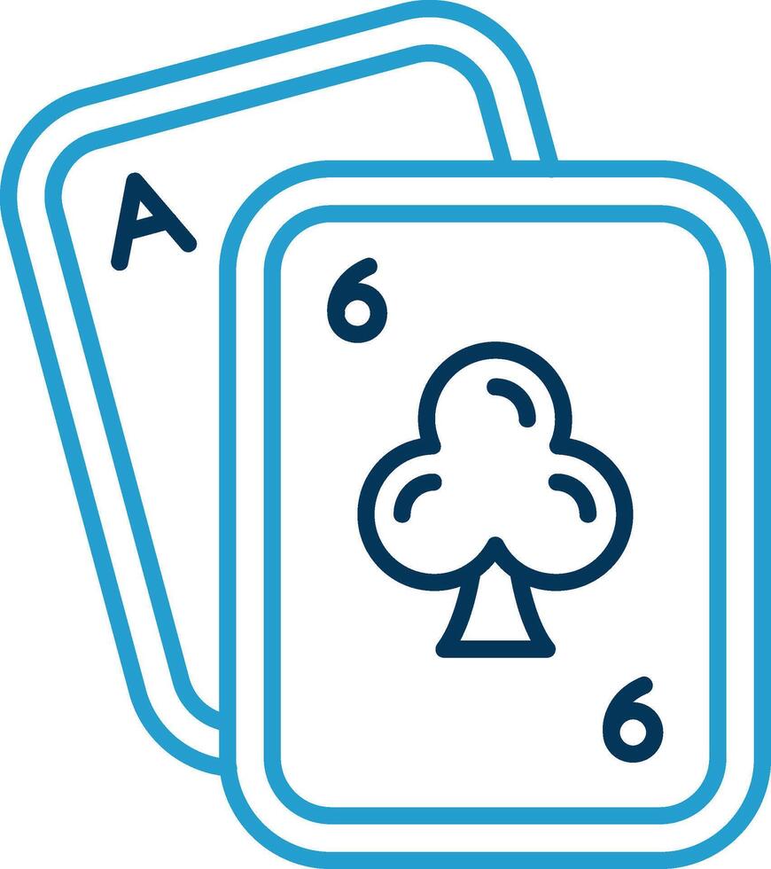 póker línea azul dos color icono vector