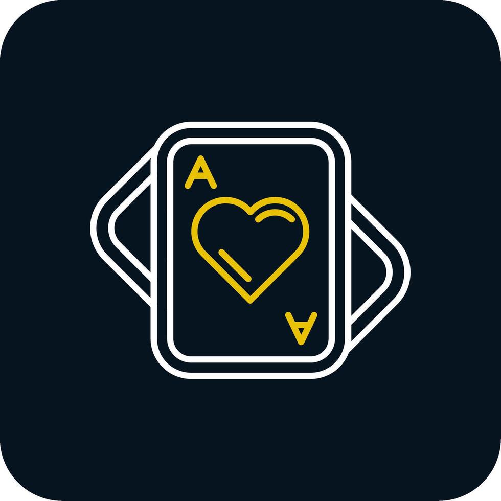 Hearts Line Yellow White Icon vector