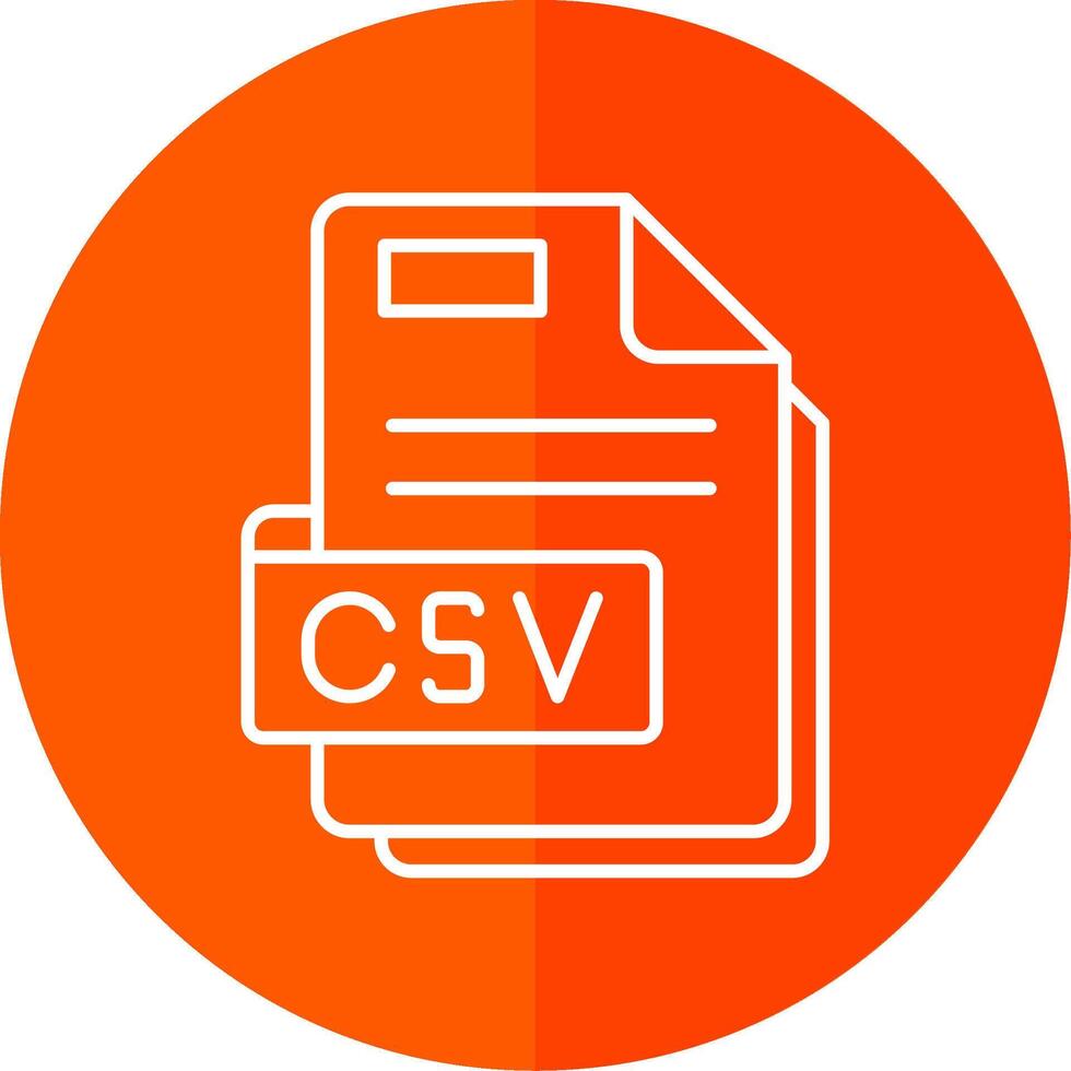 csv línea rojo circulo icono vector