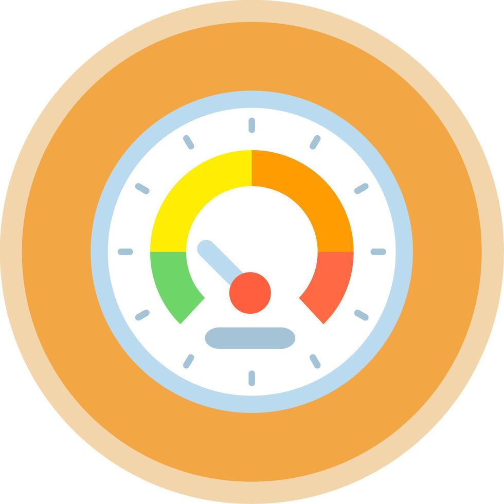 Speedometer Flat Multi Circle Icon vector