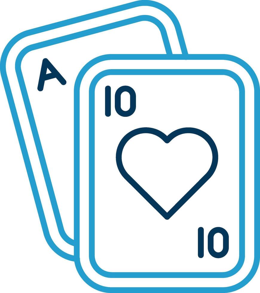 Poker Line Blue Two Color Icon vector