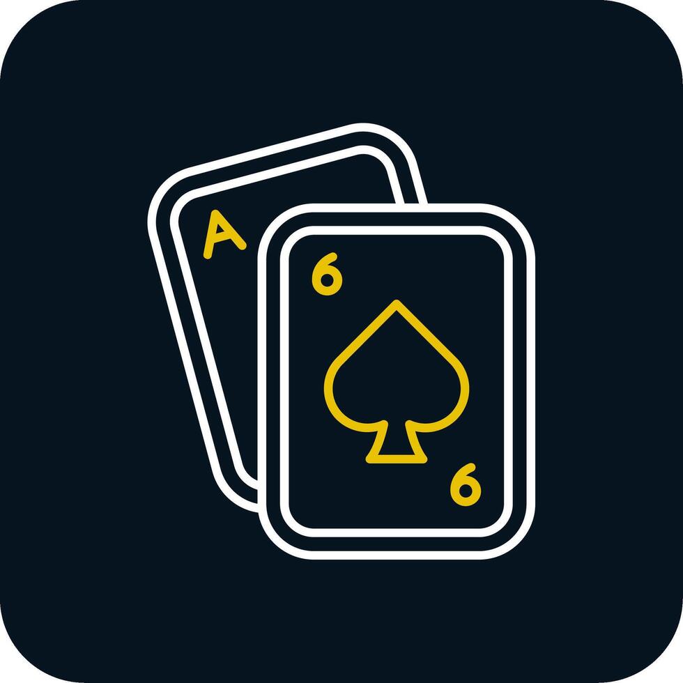 Poker Line Yellow White Icon vector