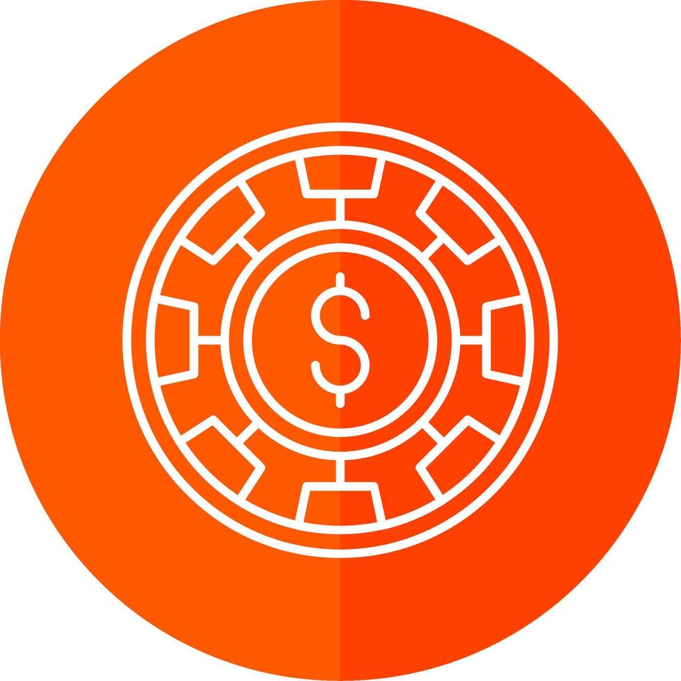 Chip Line Red Circle Icon vector