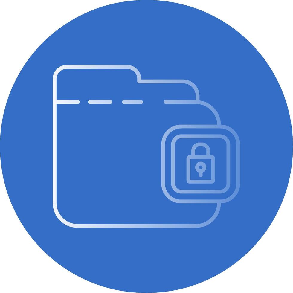 Locked Gradient Line Circle Icon vector