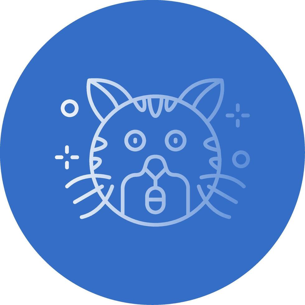 Surprised Gradient Line Circle Icon vector