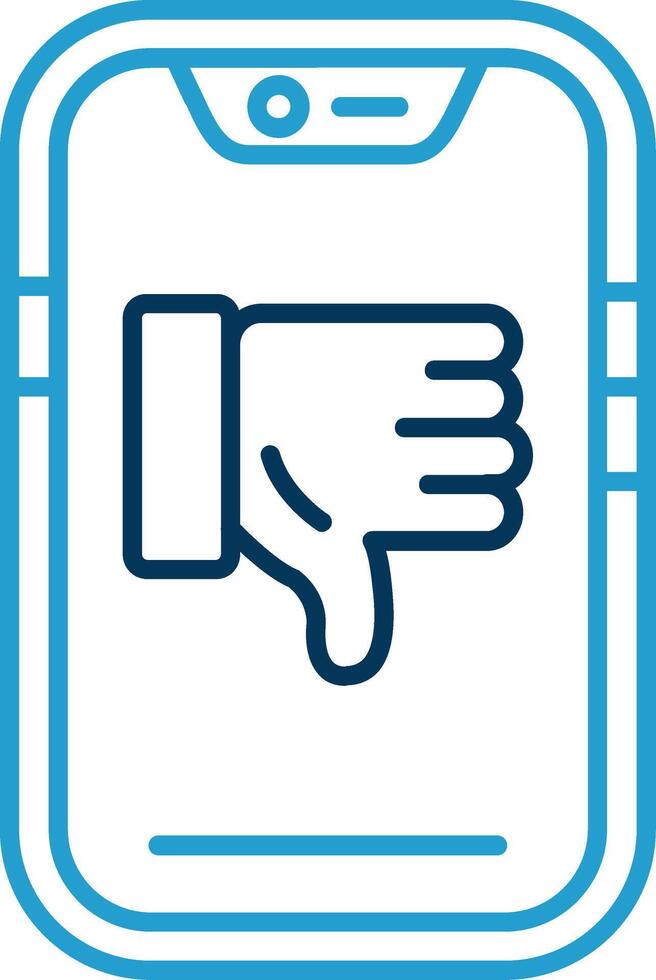 Dislike Line Blue Two Color Icon vector