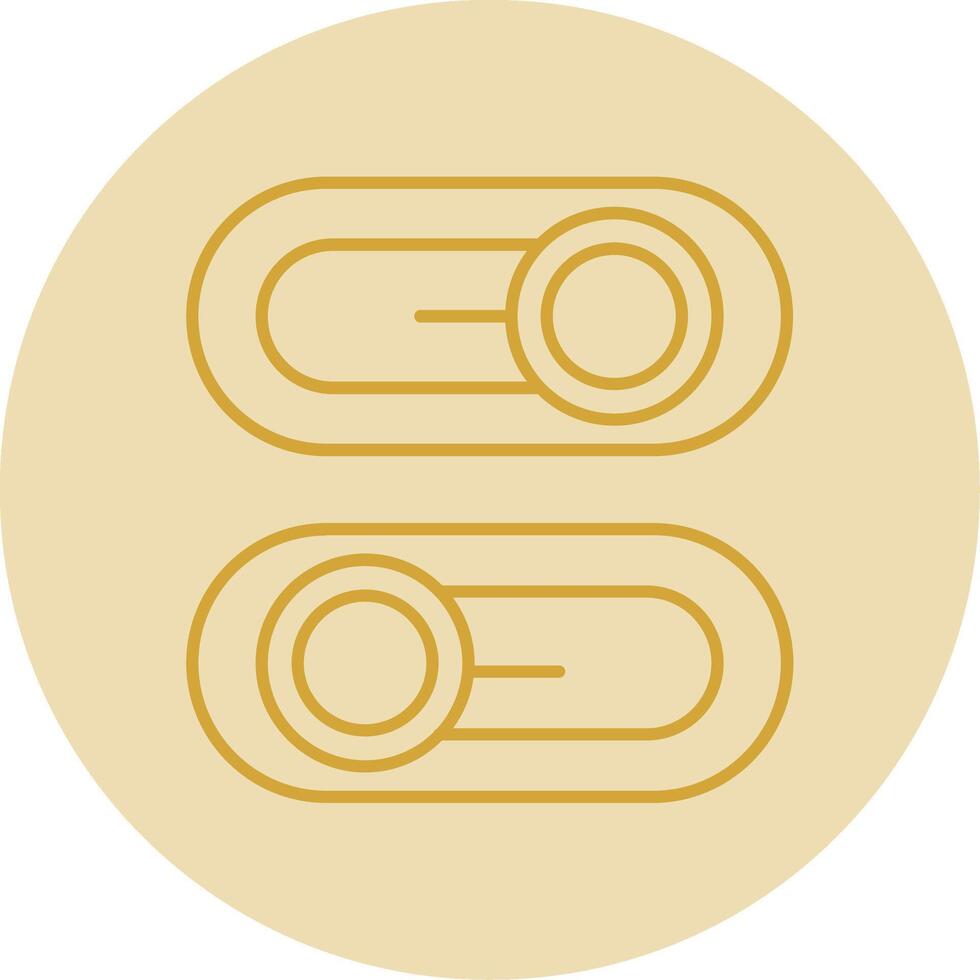 Switch Line Yellow Circle Icon vector