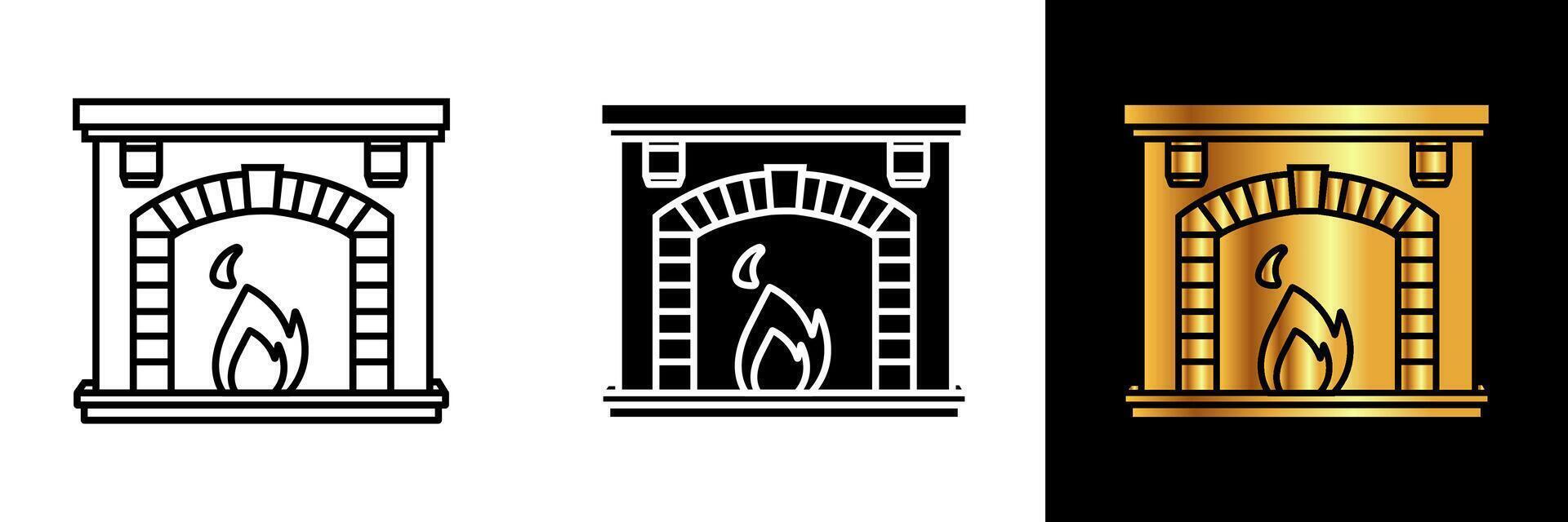 The Fireplace icon embodies warmth, comfort, and a cozy atmosphere. It symbolizes the heart of a home, radiating a comforting glow and providing solace during chilly nights. vector