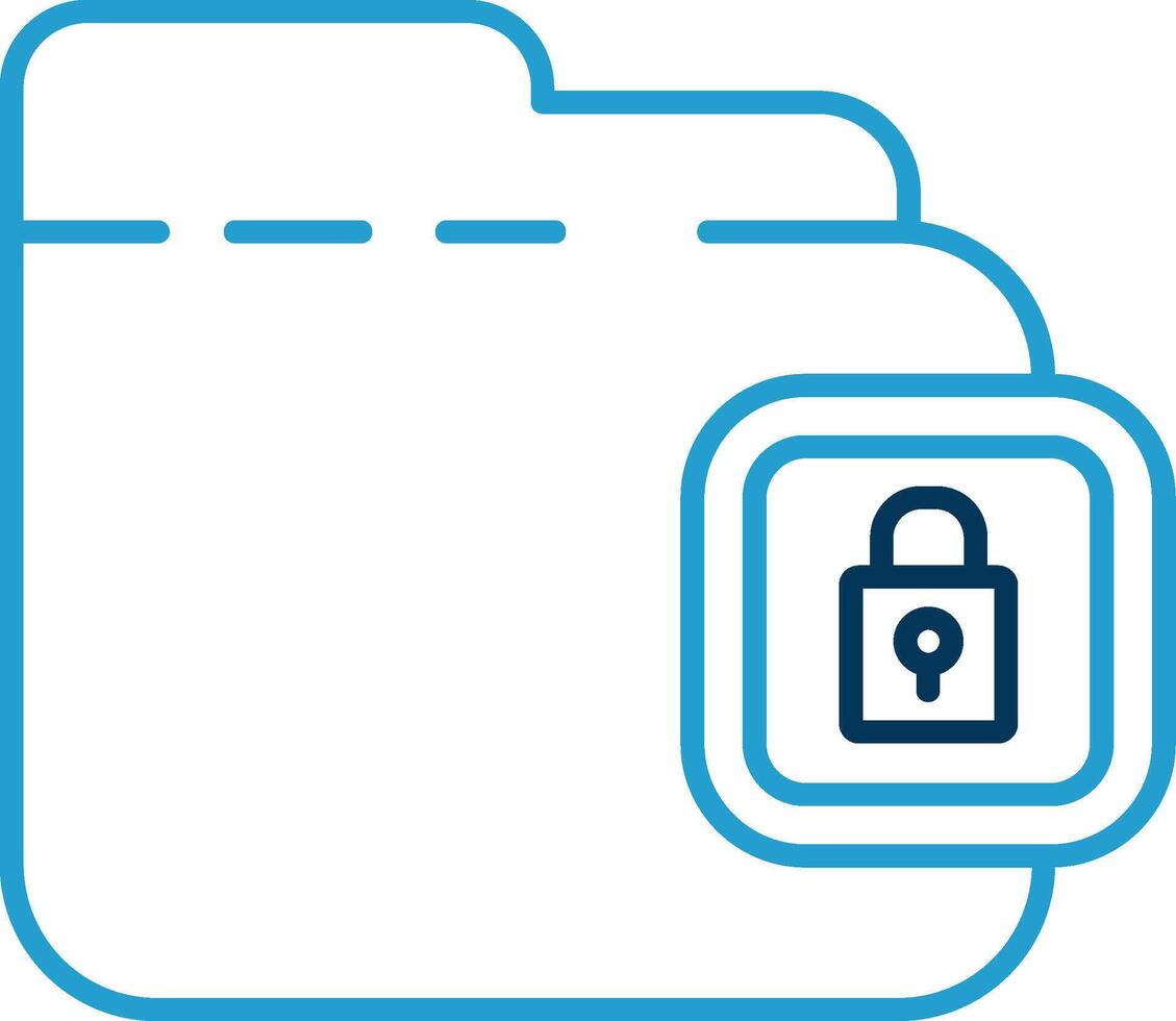 Locked Line Blue Two Color Icon vector