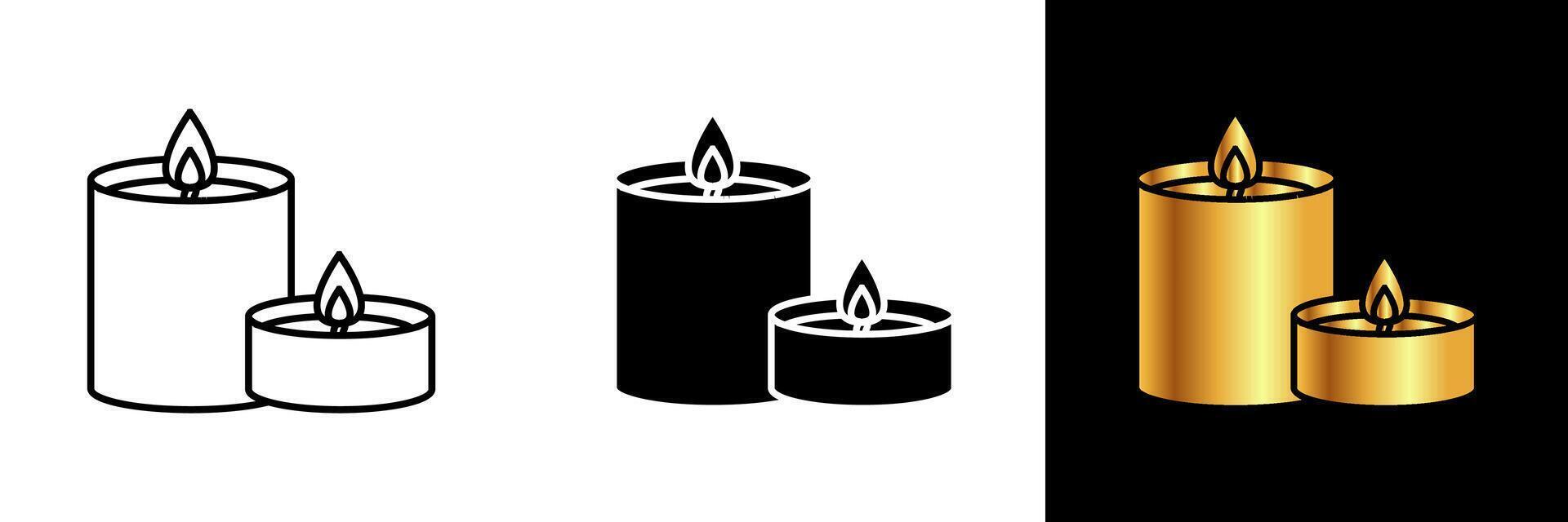 The Candle icon signifies warmth, illumination, and tranquility. It embodies the flickering glow of candlelight, creating a serene ambiance and adding a touch of elegance to any space. vector