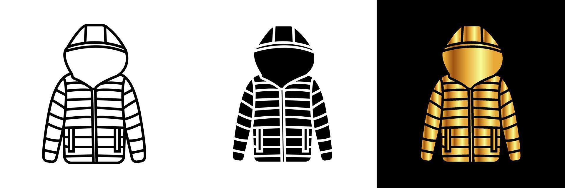 The Winter Jacket icon epitomizes warmth, style, and winter fashion. It symbolizes comfort during chilly days while enhancing one's elegance and protection against the cold. vector