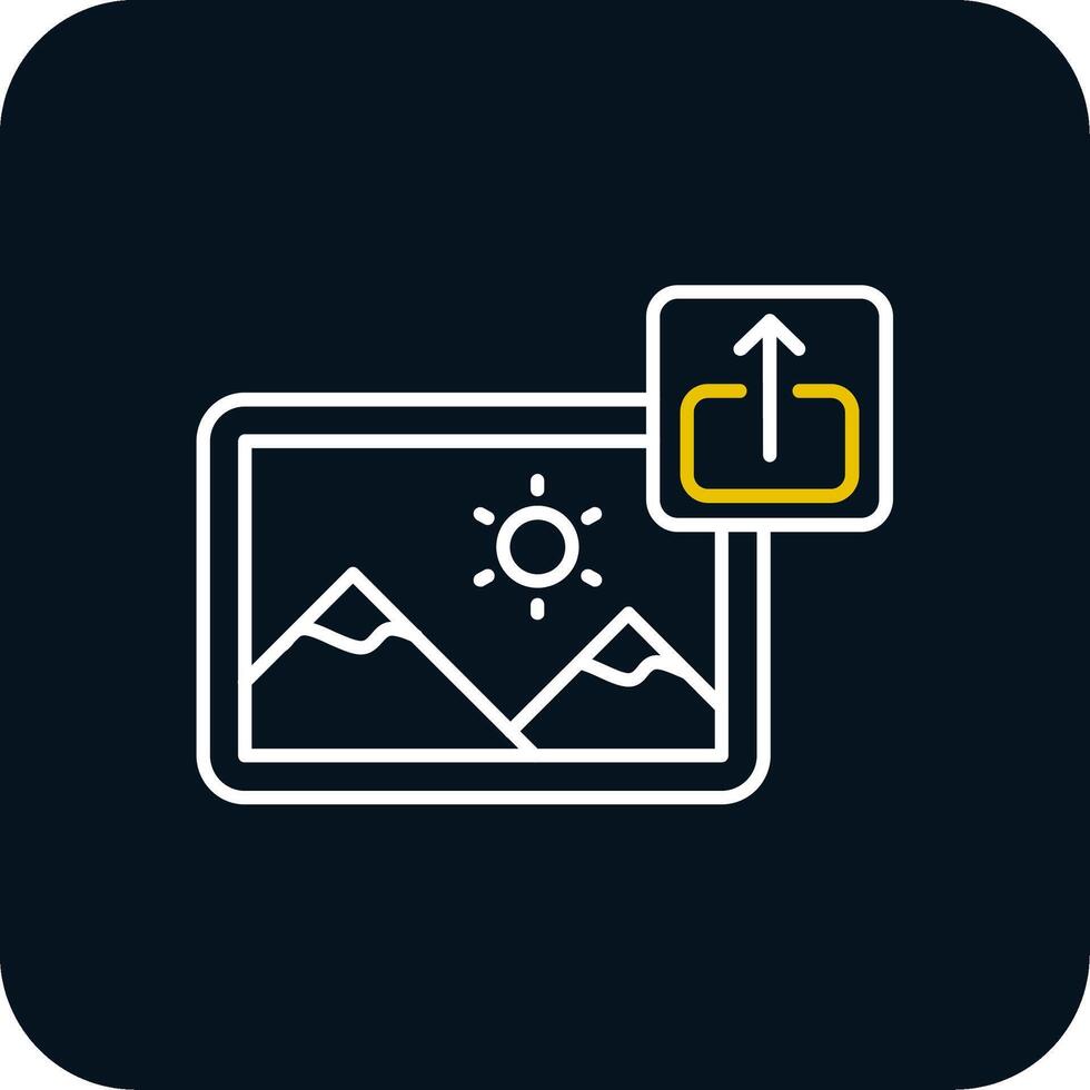 Export Line Yellow White Icon vector
