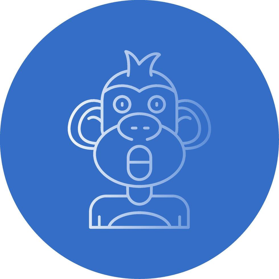 Surprised Gradient Line Circle Icon vector
