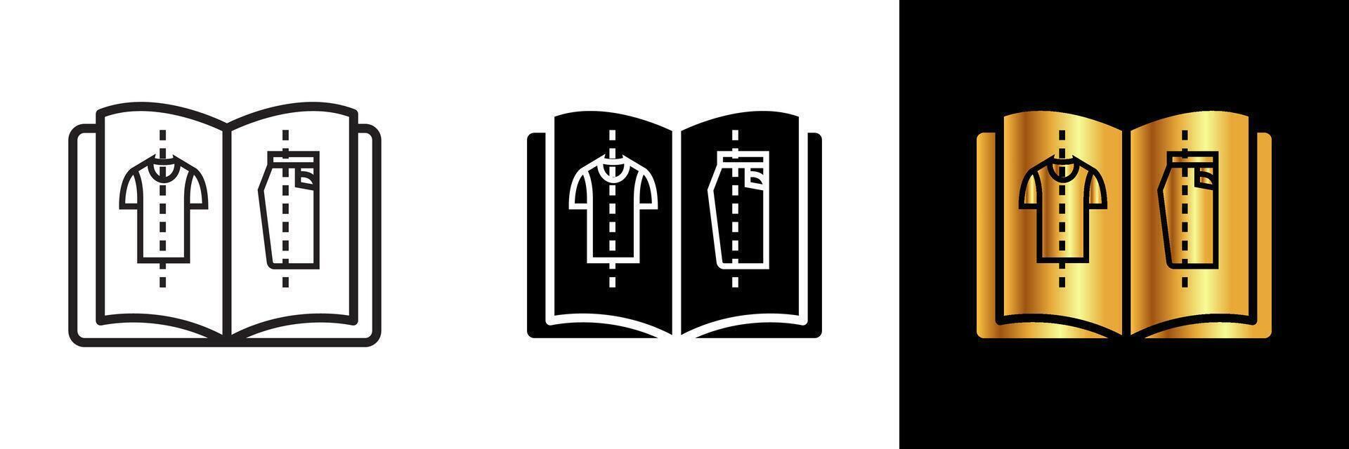 The Sewing Book icon signifies the knowledge, creativity, and expertise in the world of sewing and garment construction. vector