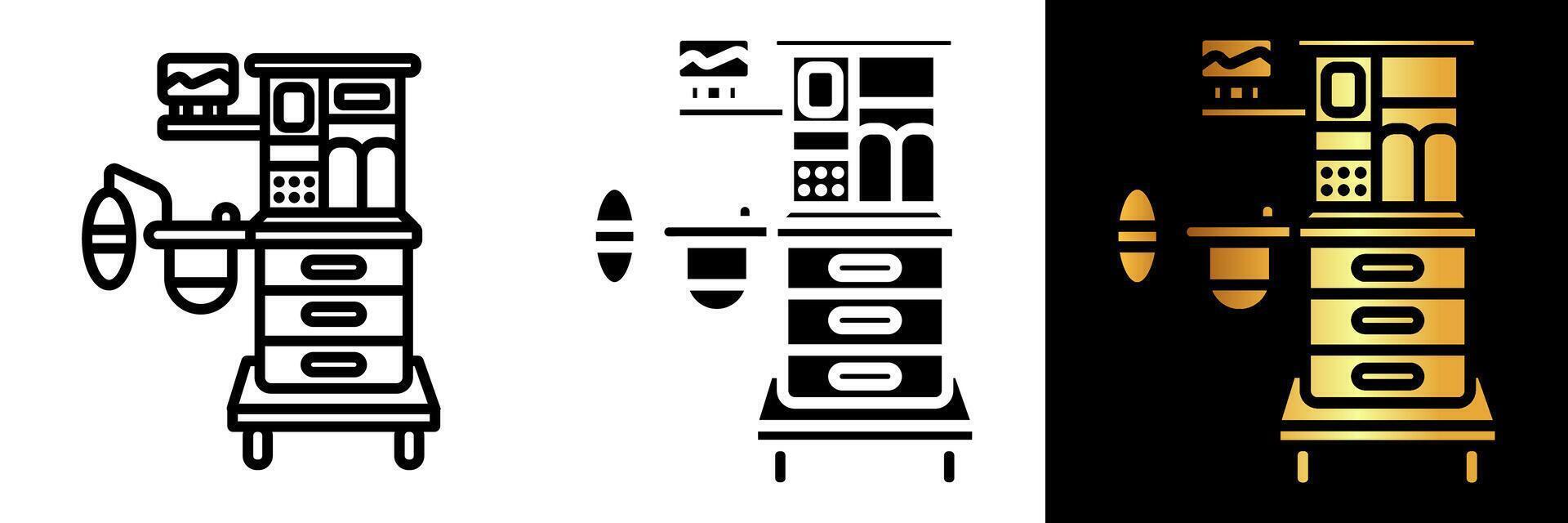 The Anesthesia Machine icon signifies advanced medical technology used in surgical procedures and critical care scenarios. vector