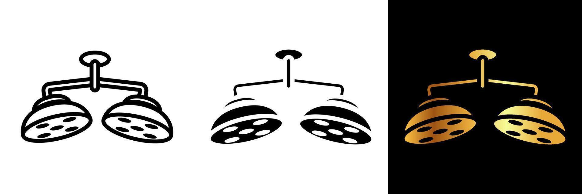 The Operating Lights icon symbolizes precision, clarity, and focus on surgical procedures. vector